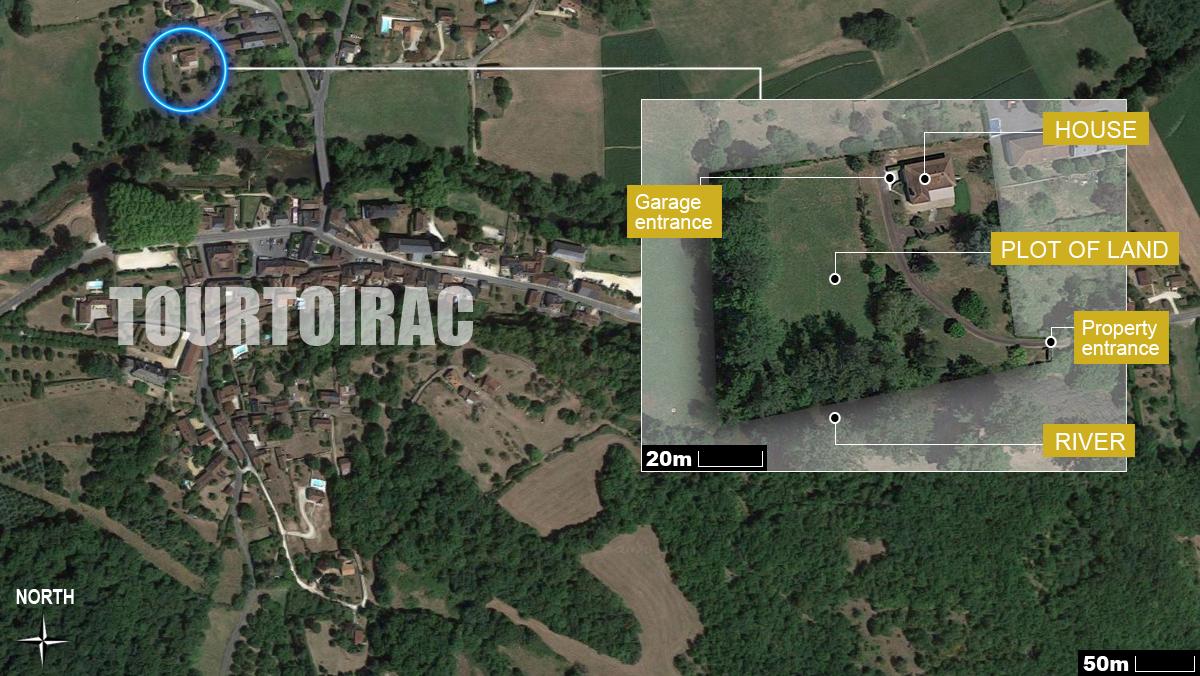 Ground plan of the property in its environment